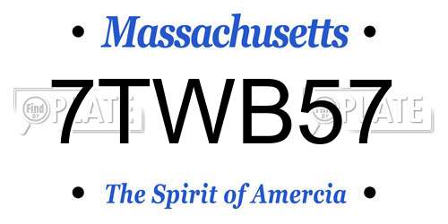 7TWB57 Massachusetts License Plate
