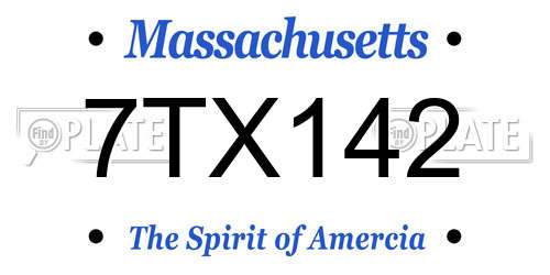 7TX142 Massachusetts License Plate