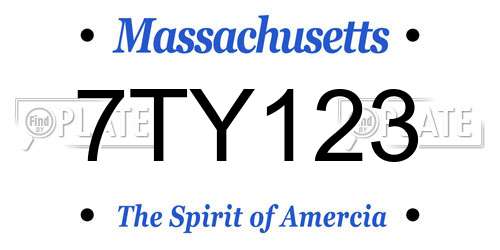 7TY123 Massachusetts License Plate