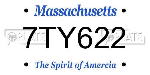 7TY622 Massachusetts License Plate