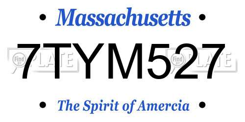 7TYM527 Massachusetts License Plate