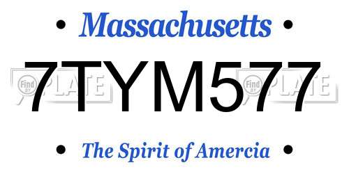 7TYM577 Massachusetts License Plate