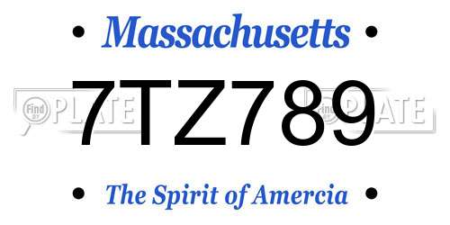 7TZ789 Massachusetts License Plate