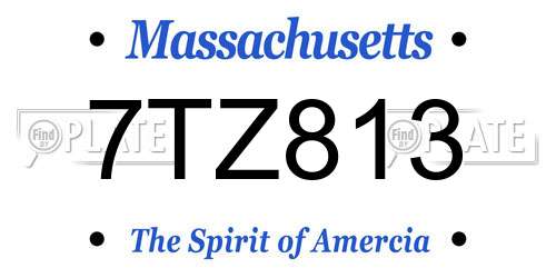 7TZ813 Massachusetts License Plate