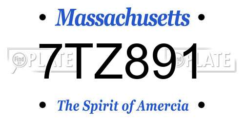 7TZ891 Massachusetts License Plate