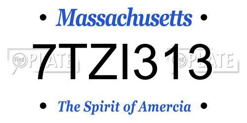 7TZI313 Massachusetts License Plate