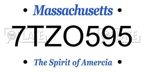 7TZO595 Massachusetts License Plate