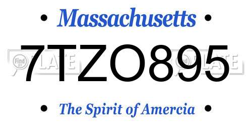 7TZO895 Massachusetts License Plate