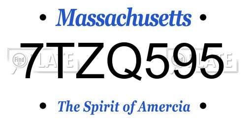 7TZQ595 Massachusetts License Plate