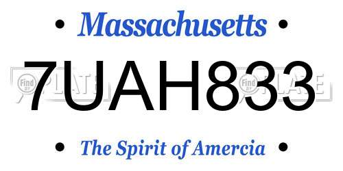 7UAH833 Massachusetts License Plate