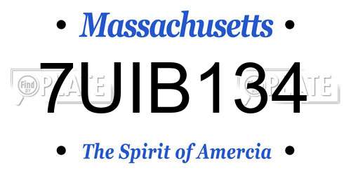 7UIB134 Massachusetts License Plate