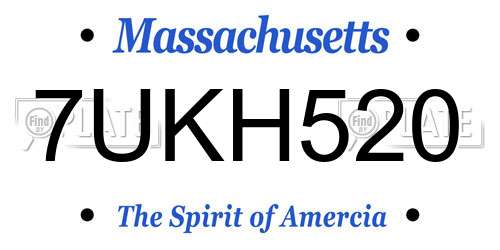 7UKH520 Massachusetts License Plate