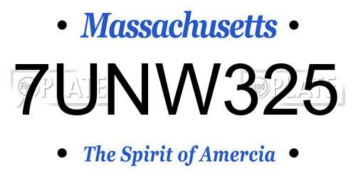 7UNW325 Massachusetts License Plate