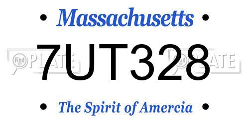 7UT328 Massachusetts License Plate