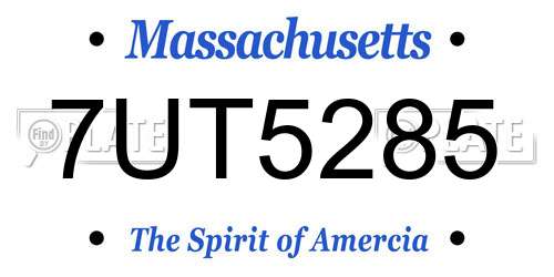 7UT5285 Massachusetts License Plate