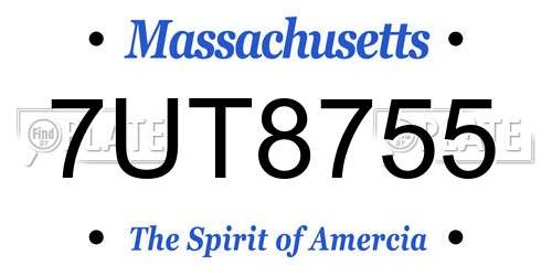 7UT8755 Massachusetts License Plate