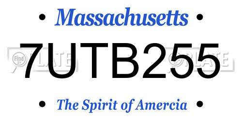 7UTB255 Massachusetts License Plate