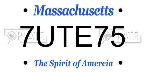 7UTE75 Massachusetts License Plate