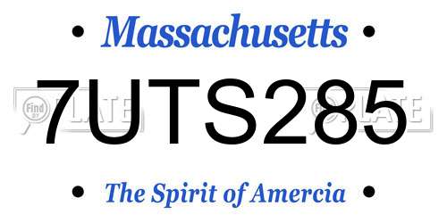 7UTS285 Massachusetts License Plate