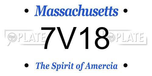7V18 Massachusetts License Plate