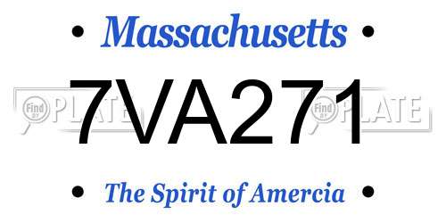 7VA271 Massachusetts License Plate