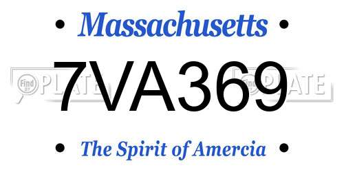 7VA369 Massachusetts License Plate