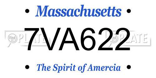 7VA622 Massachusetts License Plate