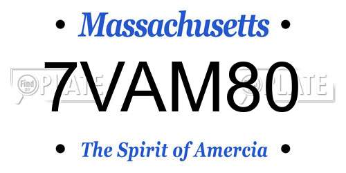 7VAM80 Massachusetts License Plate