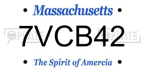 7VCB42 Massachusetts License Plate