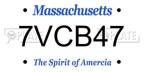 7VCB47 Massachusetts License Plate