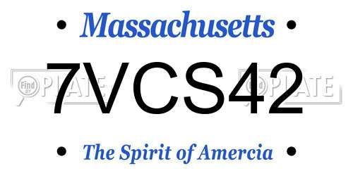 7VCS42 Massachusetts License Plate