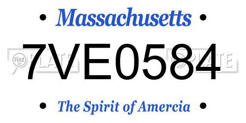 7VE0584 Massachusetts License Plate