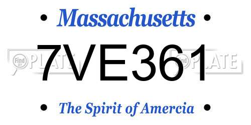 7VE361 Massachusetts License Plate