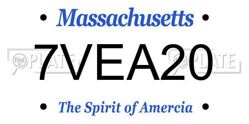 7VEA20 Massachusetts License Plate