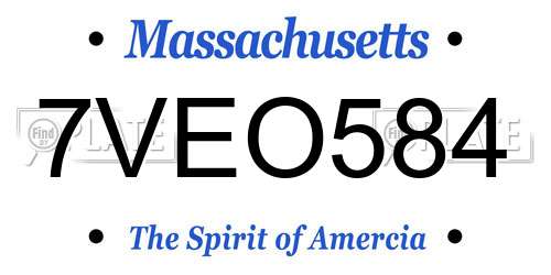 7VEO584 Massachusetts License Plate