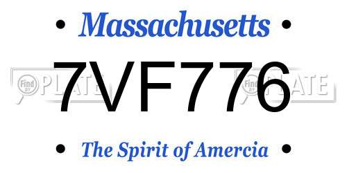 7VF776 Massachusetts License Plate