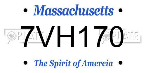 7VH170 Massachusetts License Plate