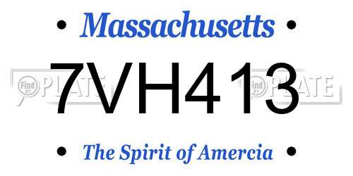 7VH413 Massachusetts License Plate
