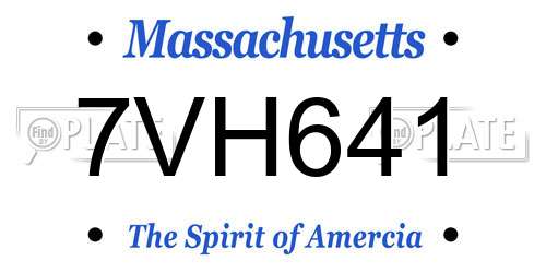 7VH641 Massachusetts License Plate