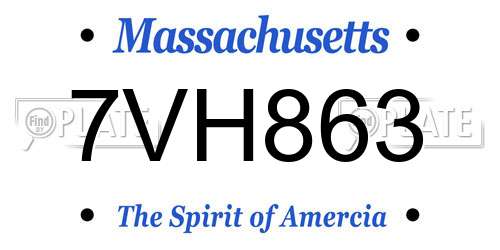 7VH863 Massachusetts License Plate