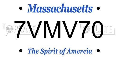 7VMV70 Massachusetts License Plate