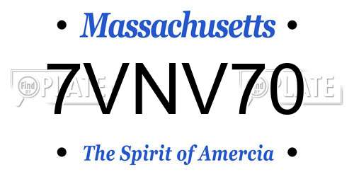 7VNV70 Massachusetts License Plate