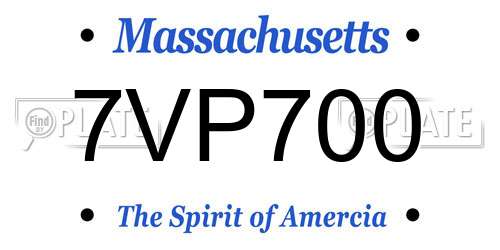 7VP700 Massachusetts License Plate