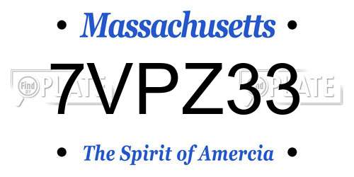 7VPZ33 Massachusetts License Plate