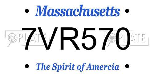 7VR570 Massachusetts License Plate