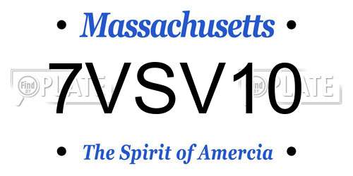 7VSV10 Massachusetts License Plate