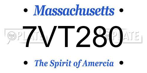 7VT280 Massachusetts License Plate