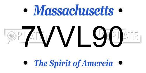 7VVL90 Massachusetts License Plate