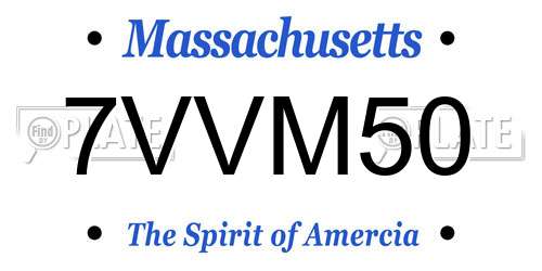 7VVM50 Massachusetts License Plate