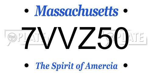 7VVZ50 Massachusetts License Plate